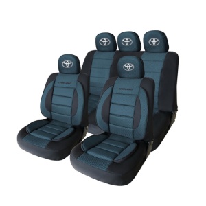 Set Huse Scaune Universale Premium Carguard Personalizate cu Toyota – Negru/Albastru