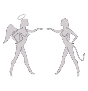 Sticker auto "Angel Babes", 23x20 cm, alb