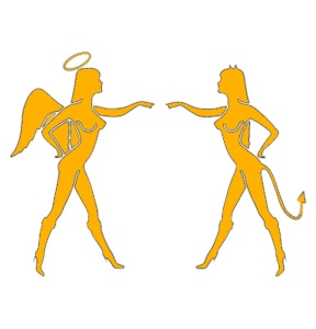 Sticker auto "Angel Babes", 23x20 cm, portocaliu