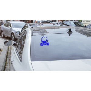 Sticker auto Audi toxic, 20x20 cm, albastru