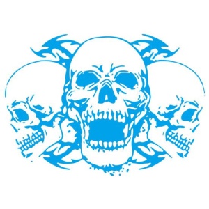 Sticker auto "cranii" 60x39 cm, albastru
