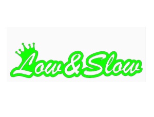 Sticker auto "low and slow" 15x5 cm, verde