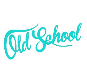 Sticker auto "Old School" 20x8 cm, albastru deschis
