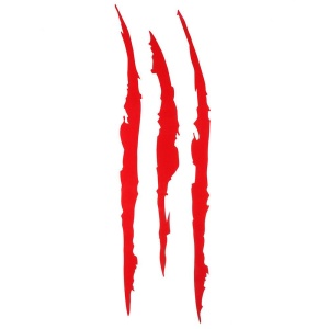 Sticker auto "Reflective Monster Claw Scratch" 16x5 cm, rosu, pentru bara de protectie