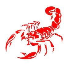 Sticker auto "Scorpion" 30x16 cm, rosu
