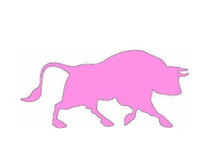 Sticker Auto "Taur" 20x10 cm, roz