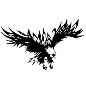 Sticker auto "vultur zburator" 80x50 cm, negru