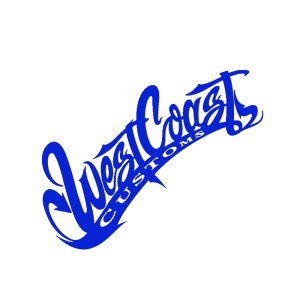 Sticker auto "West Coast" 20x13 cm, albastru