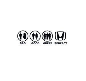 Sticker BAD GOOD PERFECT HONDA 20x5.5 cm, Creative Rey®