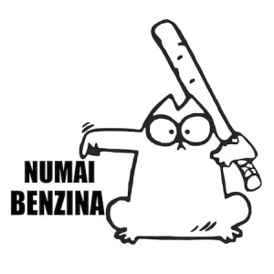 Sticker clapeta rezervor auto, culoare neagra, " Numai Benzina " - Img 3