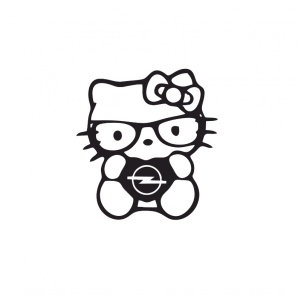 Sticker HELLO KITTY OPEL 12x11 cm, Creative Rey®