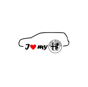 Sticker I Love My Alfa Romeo Break 18x7 cm, Creative Rey®