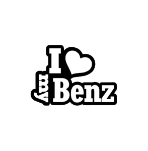 Sticker I Love My Benz 15x10 cm, Creative Rey®