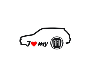 Sticker I LOVE MY FIAT HATCHBACK 18x5 cm, Creative Rey®