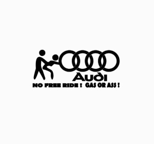 Sticker No Free Rides Audi 20x8.7 cm, Creative Rey®