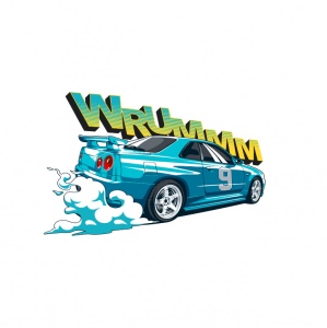 Sticker Vruum, 15 cm, Creative Rey®