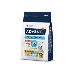 Advance Cat Sterilizat Sensitive Somon și orez, hrana uscata pisici, 3KG