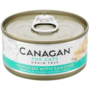 Canagan Cat Pui si Sardine, hrana umeda pisici, 75G