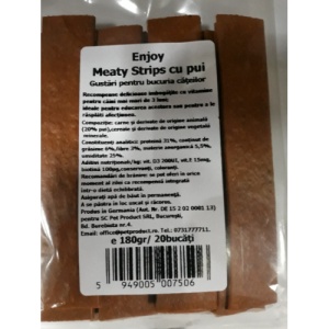 Enjoy Meaty Strips cu Pui, recompense caini, 20Buc