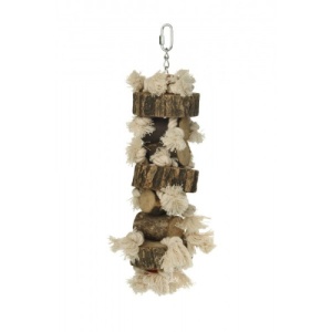 Jucarie din lemn natural pentru pasari Beeztees, 42 cm
