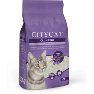 Nisip pentru pisici City Cat Clumping Lavender, 10L/8,5 kg