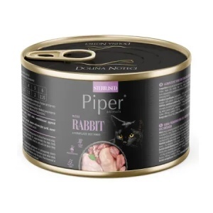 PIPER CAT- STERILISED Iepure, hrana umeda pisici, 185G