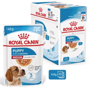 Royal Canin Medium Puppy, hrana umeda caine junior (in sos), 10 x 140G - Img 2