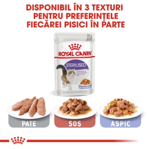 Royal Canin Sterilised Adult, hrana umeda pisica sterilizata (in aspic), 12 x 85g - Img 3