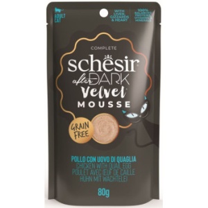 Schesir After Dark Plic, Mousse cu Pui si Ou de Prepelita, hrana umeda pisici, 80G