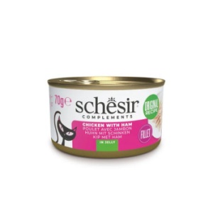 Schesir conserva cu pui si sunca in jeleu, hrana umeda pisici, 70G