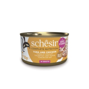 Schesir conserva Ton si Pui in supa, hrana umeda pisici, 85G