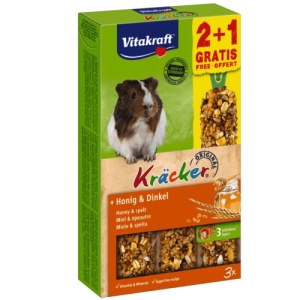 Vitakraft Baton Kracker Miere si Grau, suplimente porcusori de guineea, 112G + 56G Gratis
