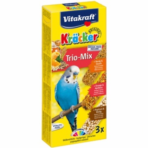 Vitakraft Baton Kracker Trio Miere/Portocala/Popcorn, suplimente perusi, 80G