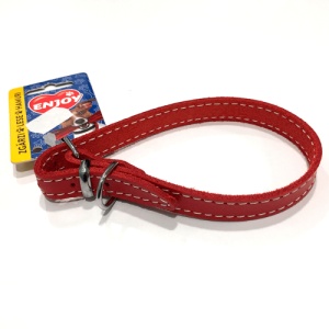 Zgarda din piele Enjoy S Rosu, 12x330mm
