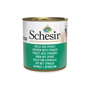 caini Schesir cu pui si spanac, hrana umeda caini, 285G