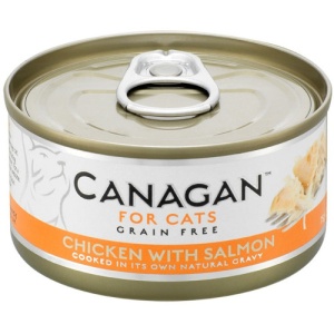 Canagan Cat Pui si Somon, hrana umeda pisici, 75G