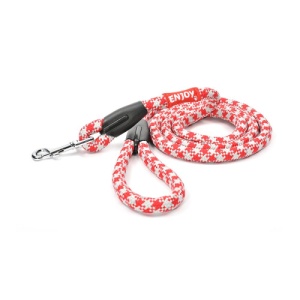 Lesa rosie sport reflectorizanta pentru caini Enjoy, 1.6x60 cm