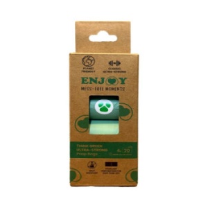 Pungi igienice biodegradabile pentru caini Enjoy Think Green Ultra-Strong, 4 role