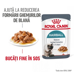 Royal Canin Hairball Care Adult, hrana umeda pisica, limitarea ghemurilor de blana (in sos), 12 X 85G - Img 5