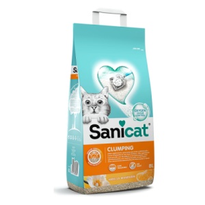 Sanicat Clumping Vanilie si Mandarina, nisip igienic pisici, 8L