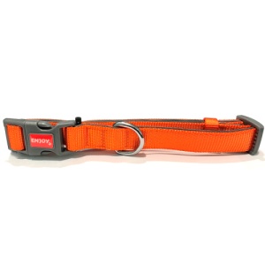 Zgarda portocalie pentru caini din nylon si neopren Enjoy, 34-52 cm