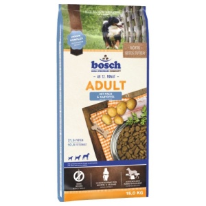 Bosch Adult cu Peste si Cartofi, hrana uscata caini, 15KG