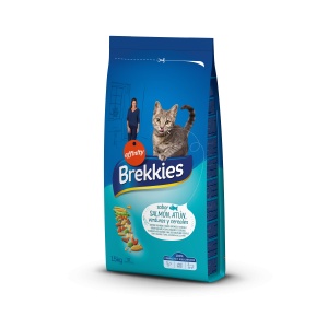 Brekkies Cat cu Somon, hrana uscata pisici, 15KG