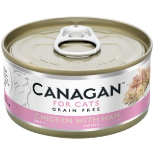 Canagan Cat Pui si Sunca, hrana umeda pisici, 75G