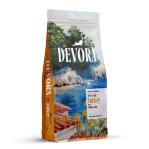 Devora Sterilized Grain Free Curcan si Peste Marin, hrana uscata pisici, 7.5KG
