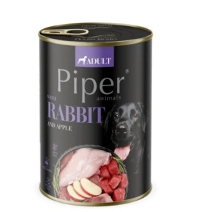 PIPER DOG- Carne de iepure si mar, hrana umeda caini, 800G