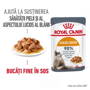 Royal Canin Hair&Skin Care Adult, hrana umeda pisica, piele si blana (in aspic), 12 x 85G - Img 4