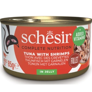 Schesir conserva cu Ton si Creveti in jeleu, hrana umeda pisici, 85G