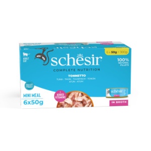 Schesir conserva Ton in supa, hrana umeda pisici, 6x50G