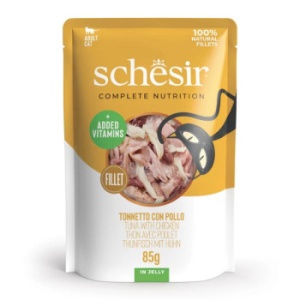 Schesir plic cu ton si pui in jeleu hrana umeda pisici, 85G